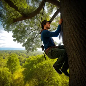 Active Man Swinging in Outdoor Park