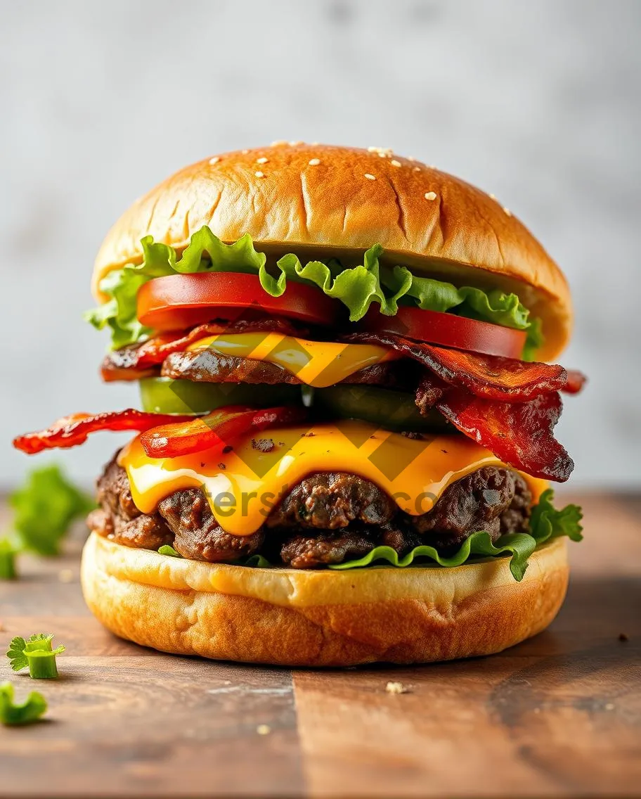 Picture of Grilled Cheeseburger with Fresh Garden Salad