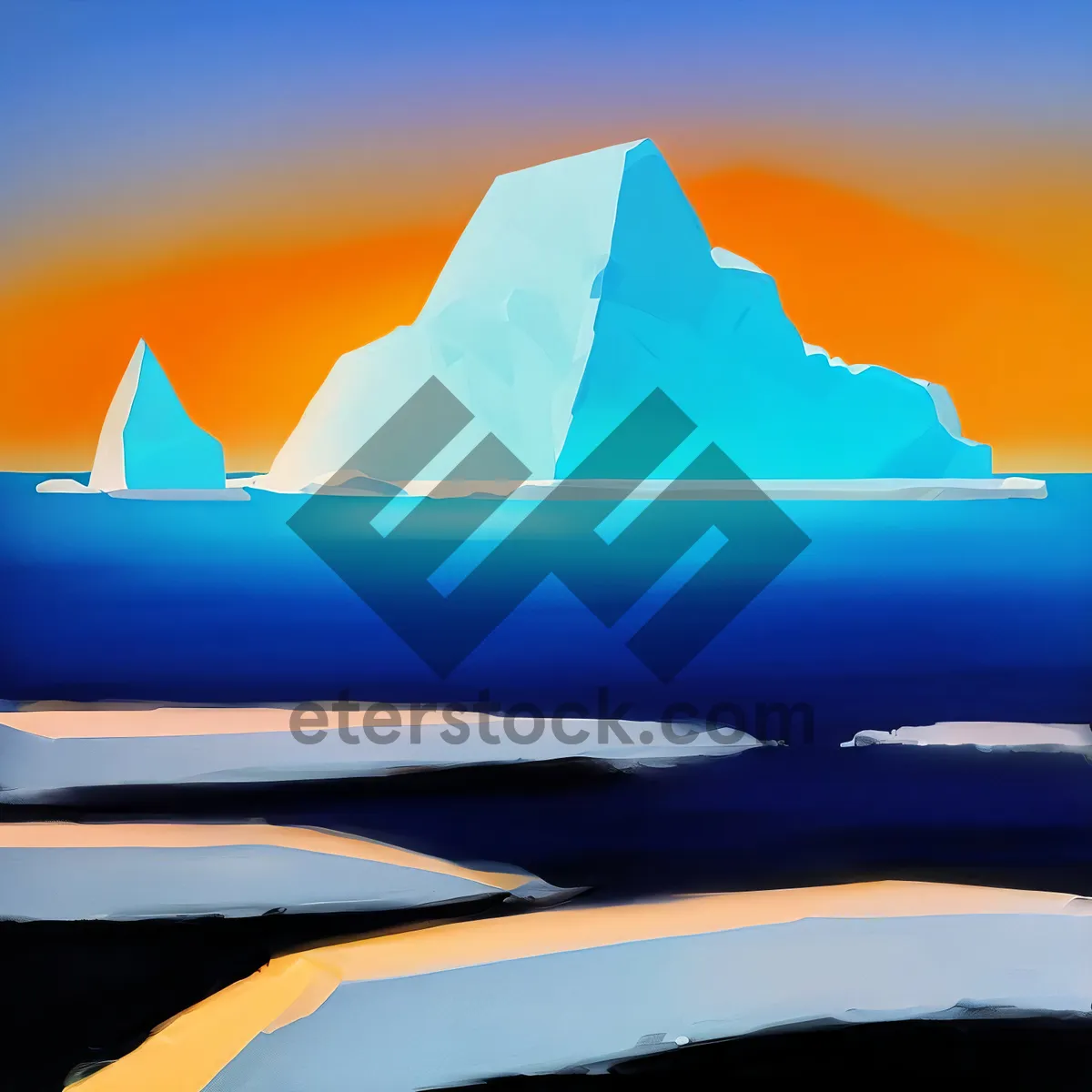 Picture of Colorful Flag Sign in Sky: Artful Landscape Symbol