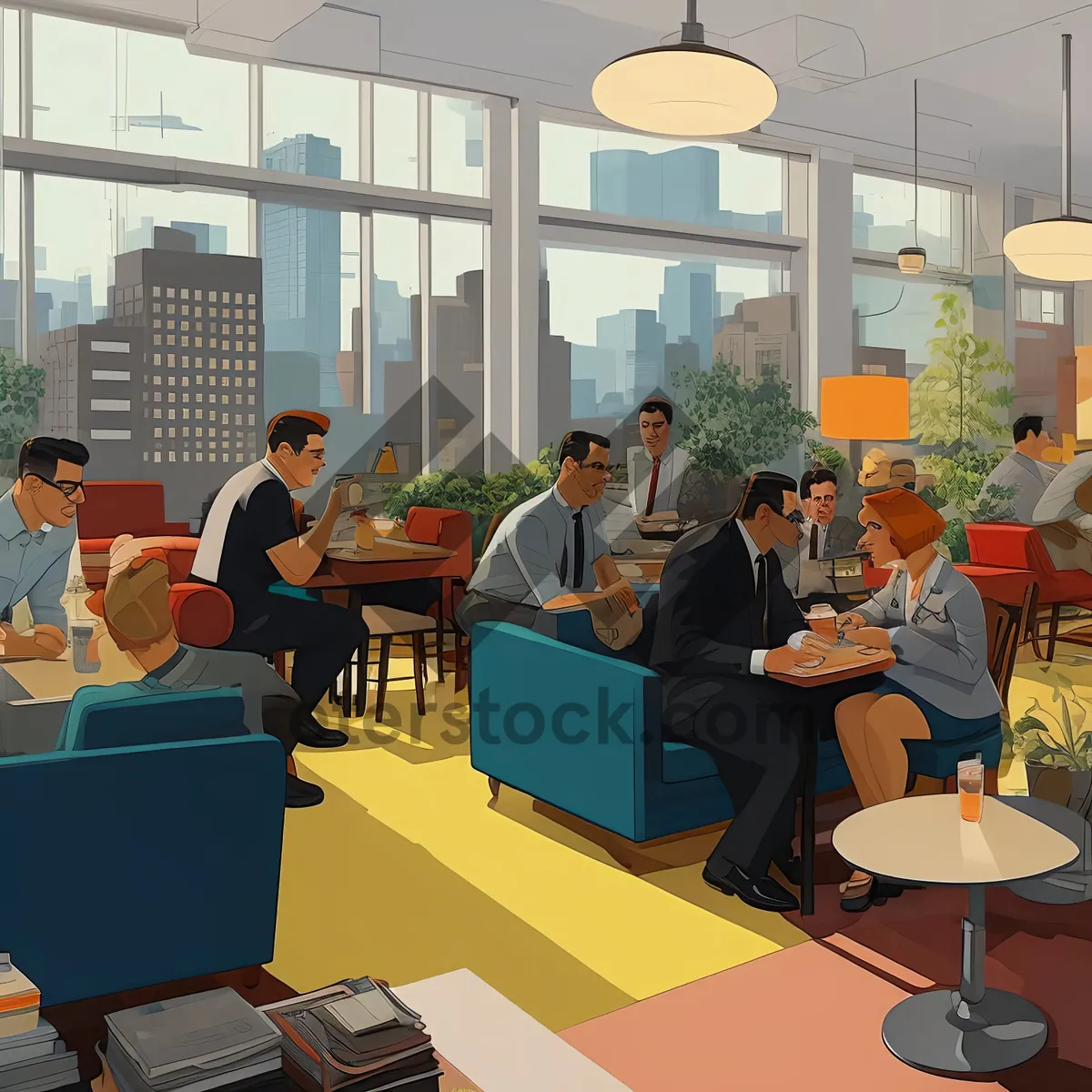 Picture of Collaborative Business Meeting in Modern Office