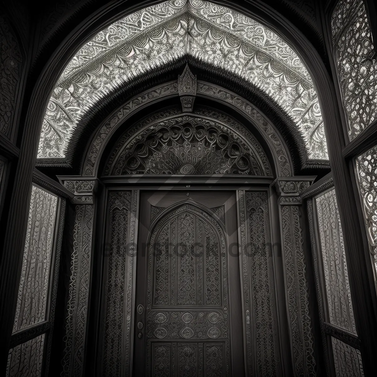 Picture of Medieval Cathedral Doorway: Historic Religious Architecture