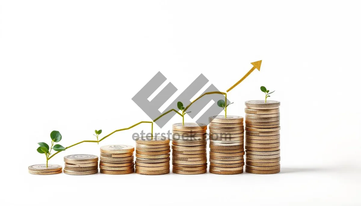 Picture of Golden wealth stack of coins for investment success