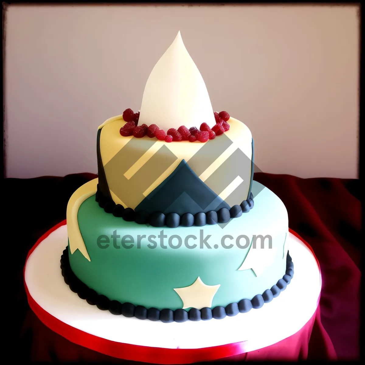 Picture of Decadent Chocolate Cake with Candle: A Special Celebration