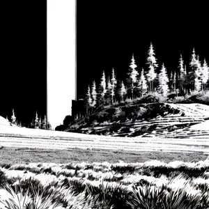Winter Wonderland: Majestic Snowy Forest amidst Towering Mountains