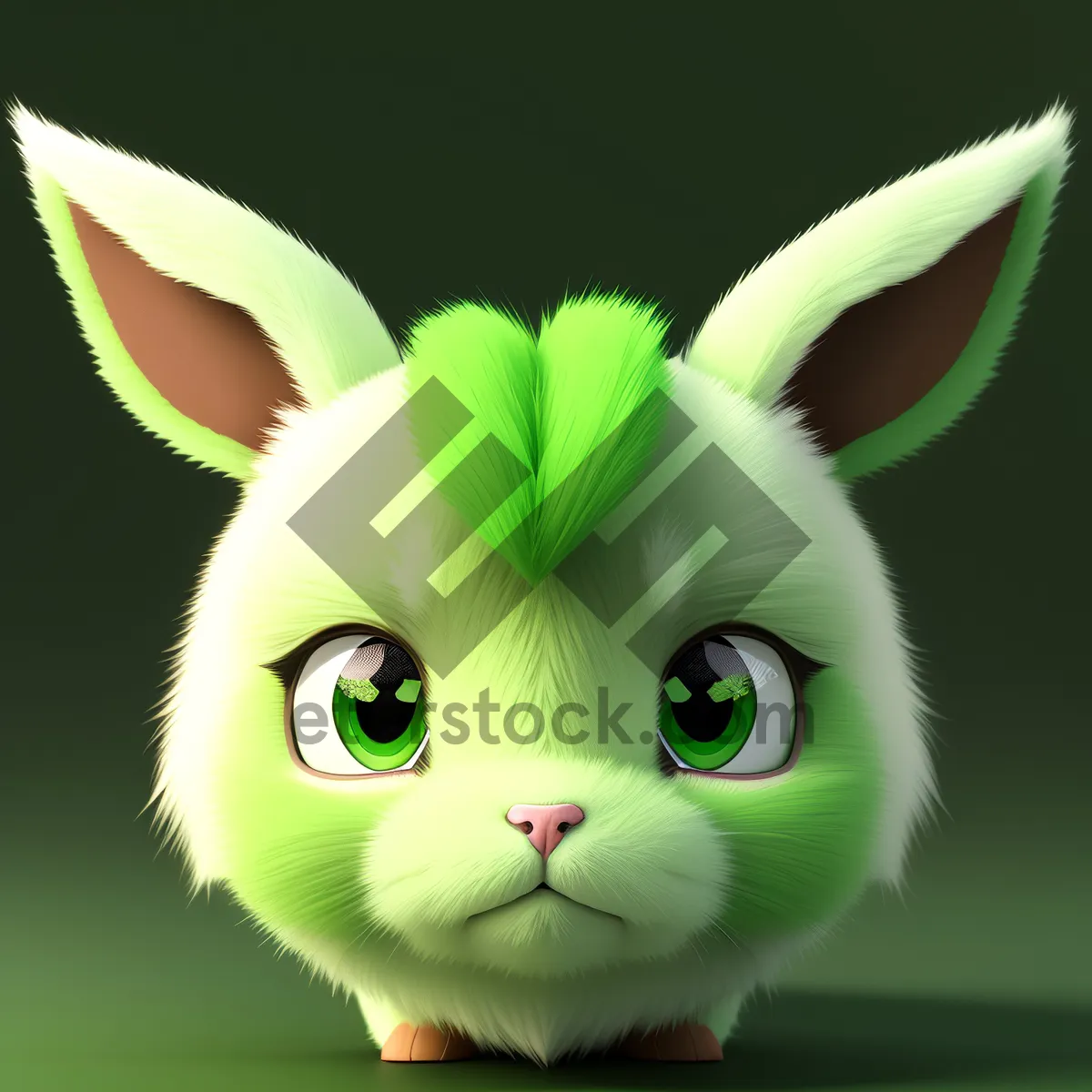 Picture of Cute Fluffy White Bunny Cat with Adorable Eyes