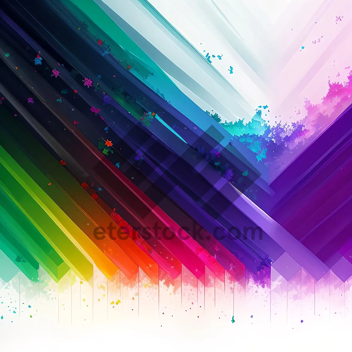 Picture of Futuristic Rainbow Abstract Art Wallpaper