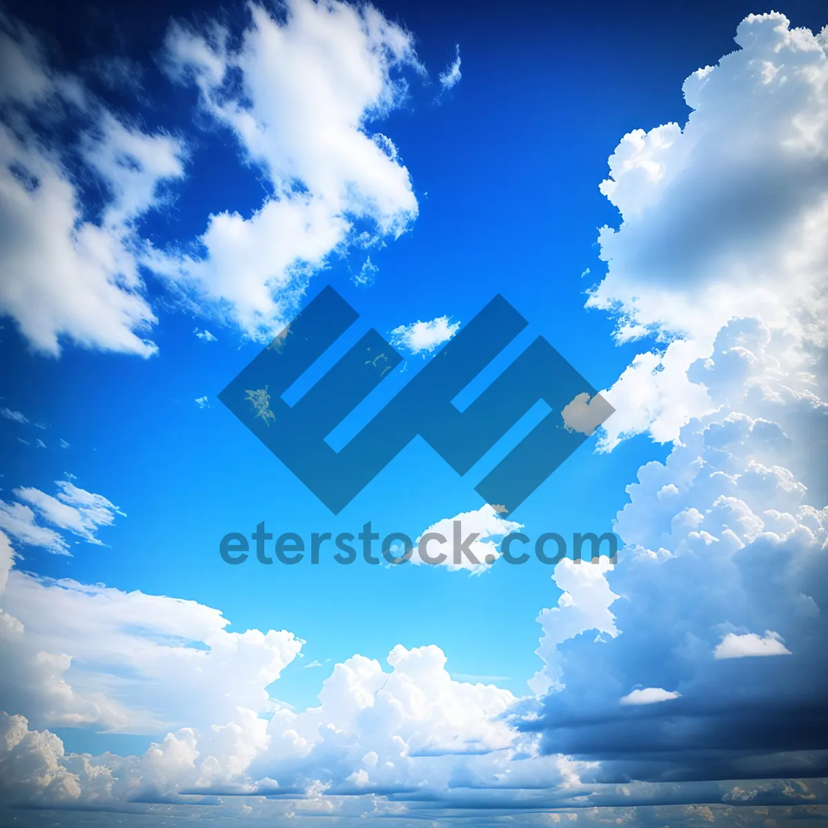 Picture of Heavenly Skies: Majestic Cumulus Clouds Embracing Colorful Landscape