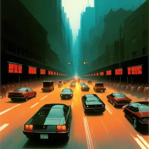 Urban Speed Motion Blur in City Traffic at Night