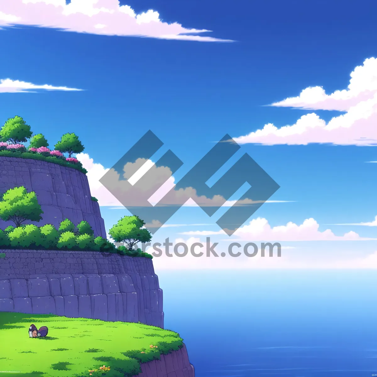 Picture of Serene Summer Sky over Island Landscape