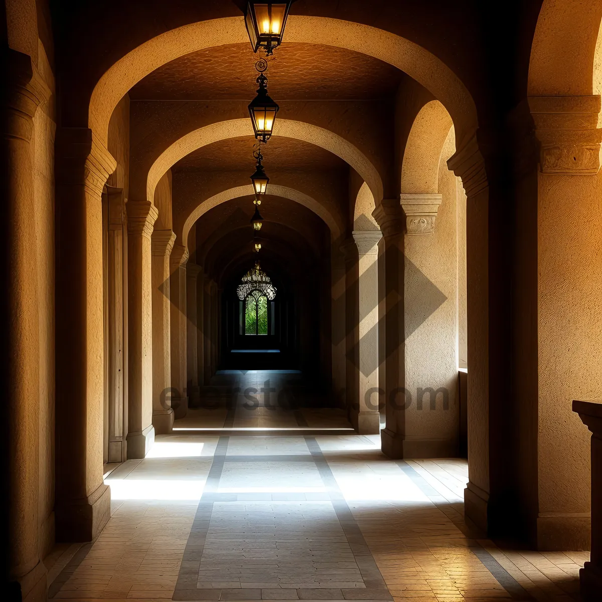 Picture of Ancient Stone Arch in Historic Cathedral