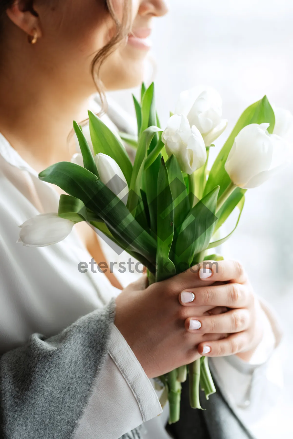 Picture of Blooming pink tulip bouquet for spring romance