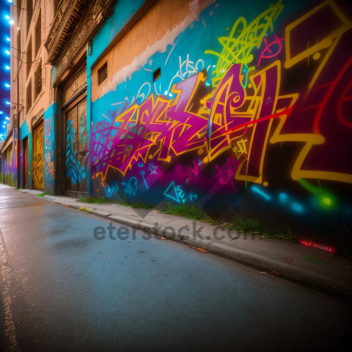 Picture of Night Alley Graffito: Digital Light Deco