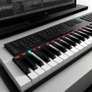 Black Electronic Keyboard: Synth Sequencer Sound Equipment