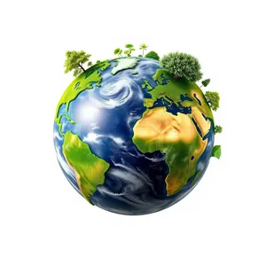 Global 3D Earth Icon with Shiny Design