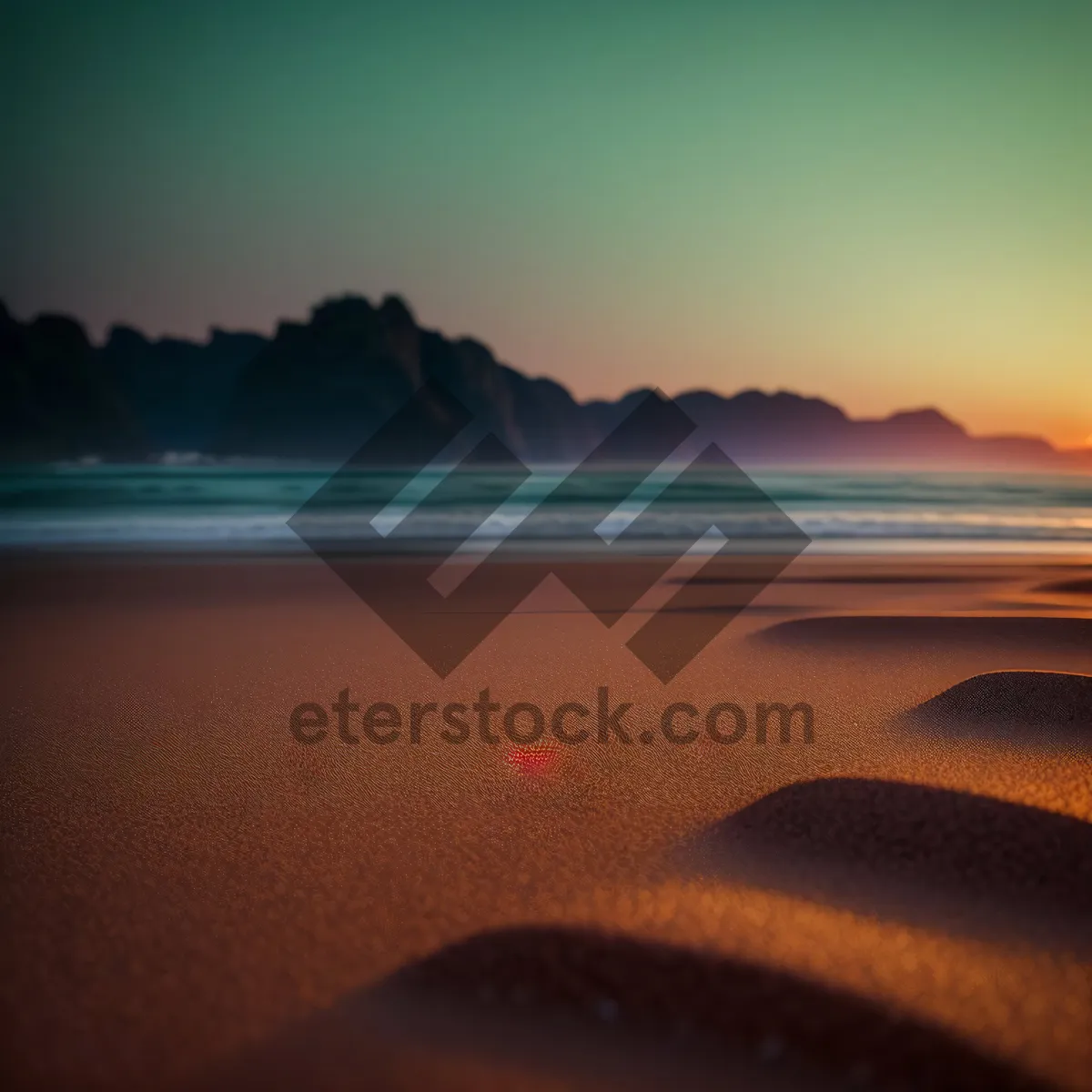 Picture of Sunset Serenity: Tranquil Beachscape with Vibrant Colors