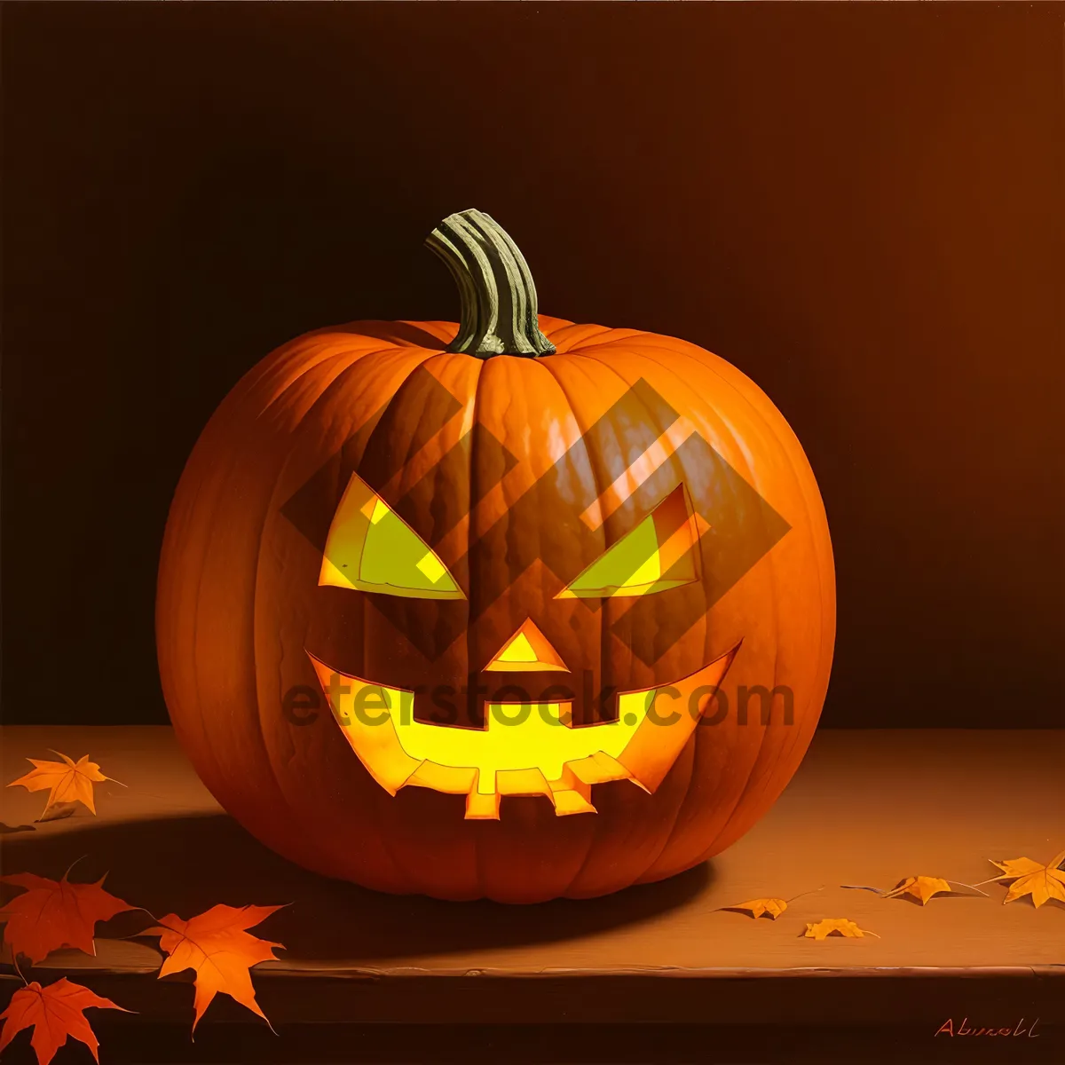 Picture of Glowing Jack-O'-Lantern Halloween Decoration