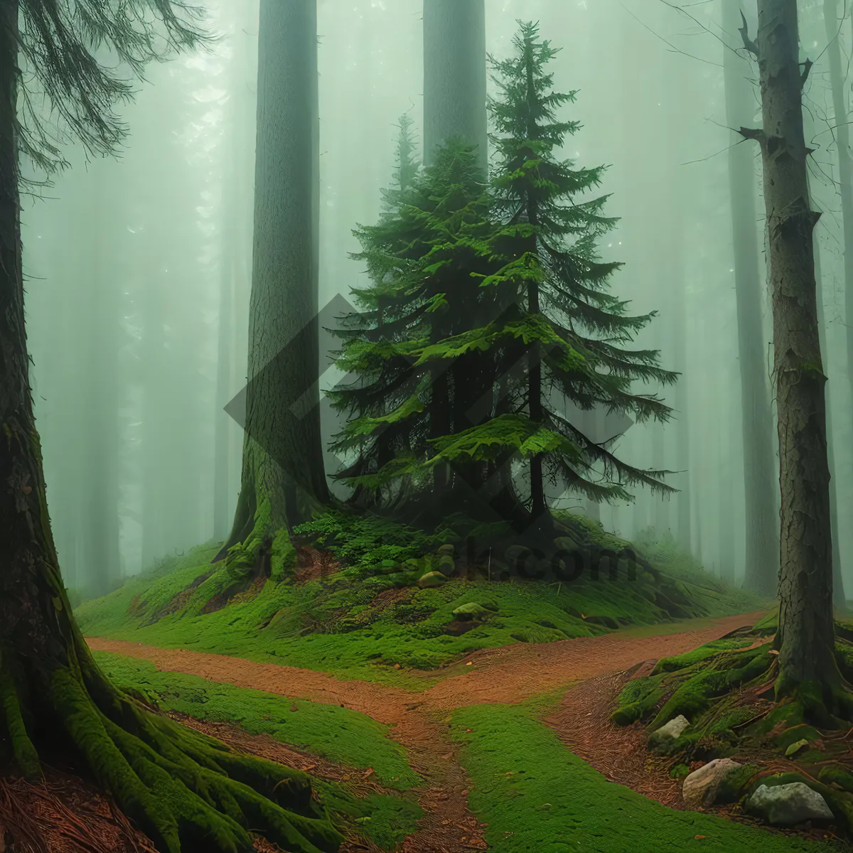 Picture of Serene Summer Forest Path by the Aquatic Garden