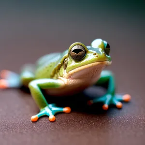 Eyed Tree Frog Peeking Out in Wildlife