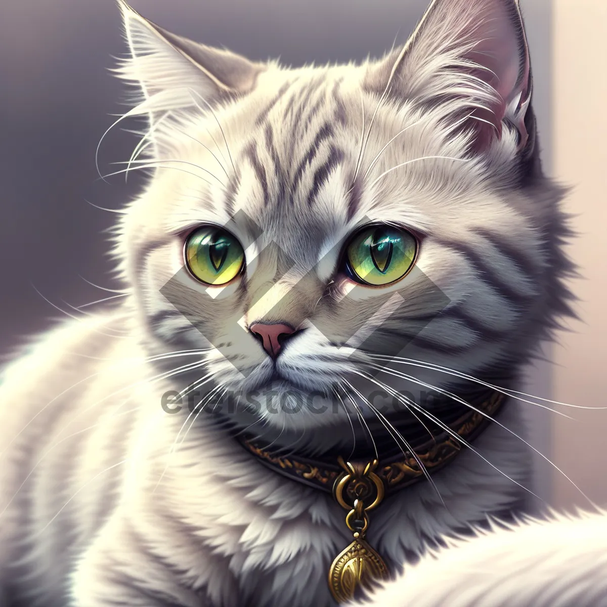 Picture of Adorable Gray Tabby Kitten with Curious Eyes