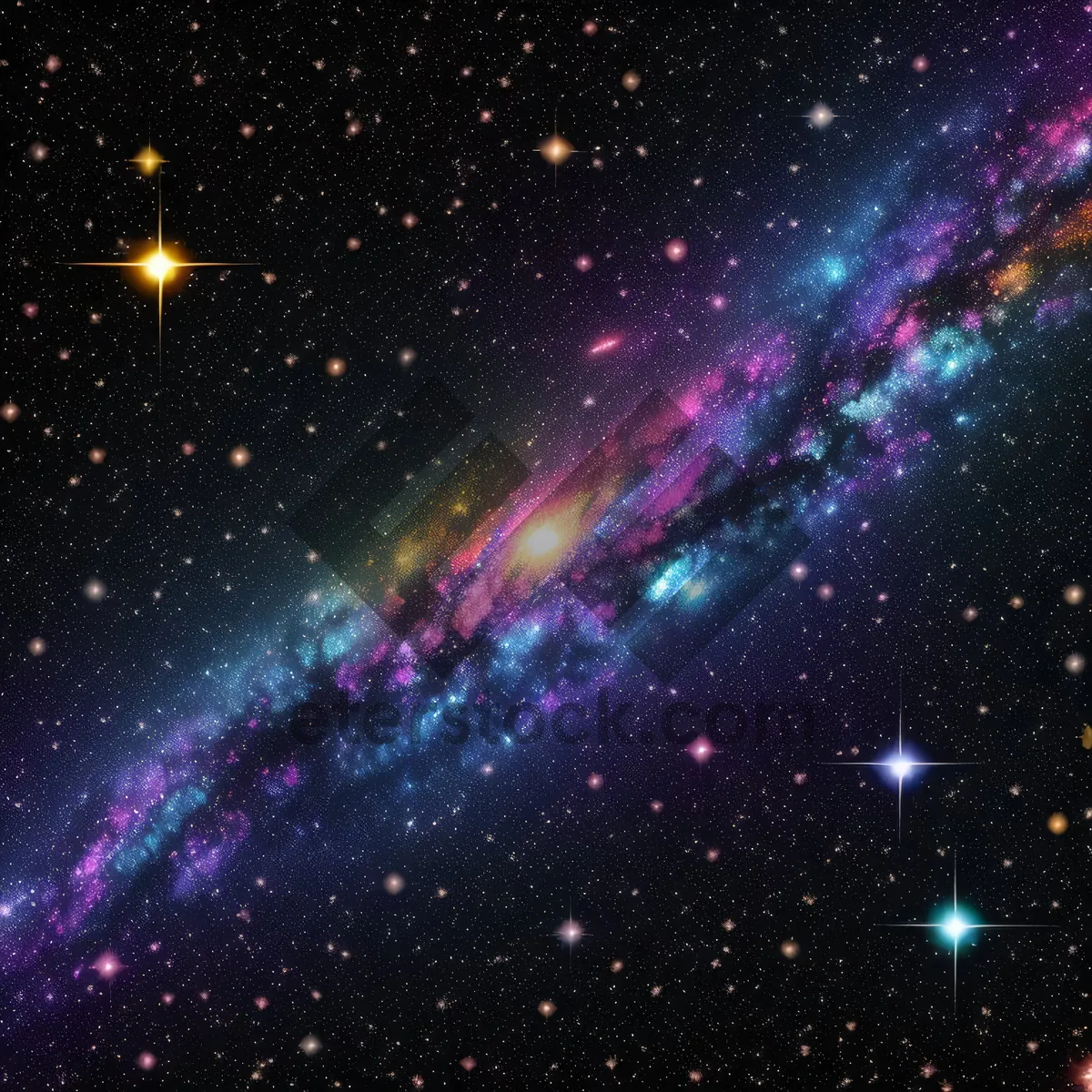 Picture of Starry galaxy in dark space fantasy backdrop