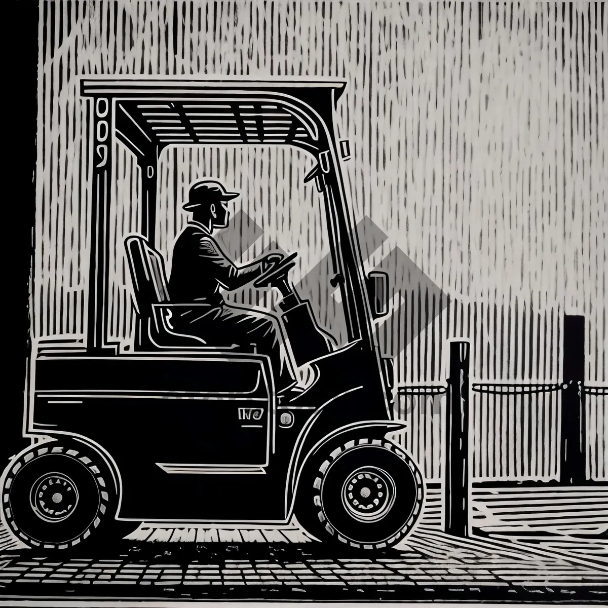 Picture of Wheeled Vehicle Featuring Accordion: Forklift Truck Transport