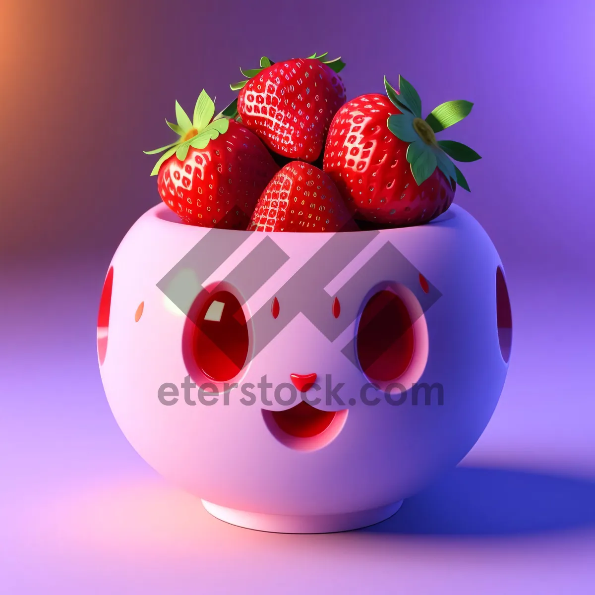 Picture of Sweet Strawberry Snowman Dessert Decoration with Polka Dots