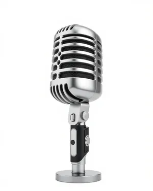 Retro microphone on stage during live performance