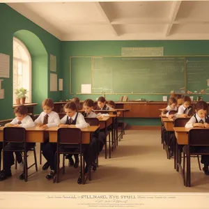 Modern Interior Restaurant Design with Empty Wood Chairs