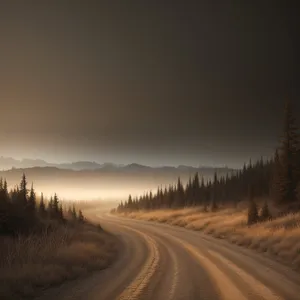 Serene Mountainous Road Through Scenic Landscape