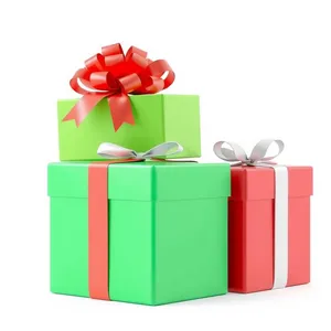 Festive 3D gift box with ribbon and bow icon