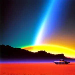 Vibrant Sunset Over Pristine Ocean Waters