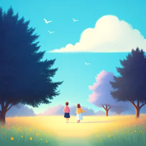 Enchanting Sunset amidst Majestic Oak Silhouette