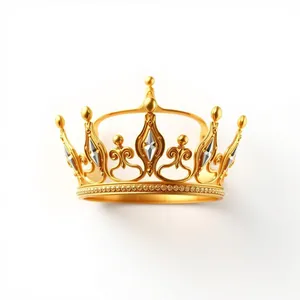 Golden Crown Heraldry Symbol Decoration Retro Icon