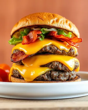 Fresh Grilled Burger with Lettuce and Tomato
