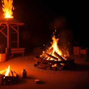 Fiery Sky at Sunset: Nighttime Heat in the Coal Mine