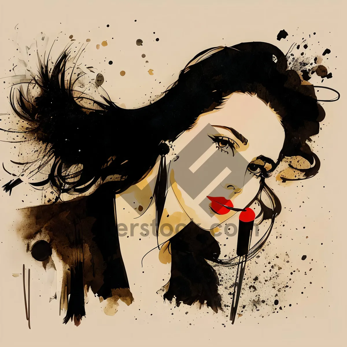 Picture of Grunge fashion silhouette art with splash design