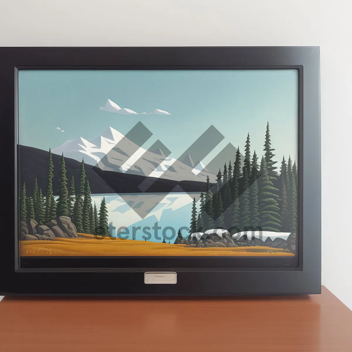 Picture of Flat screen television display with modern liquid crystal technology.