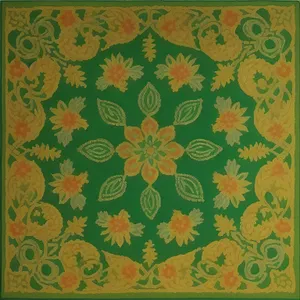 Vintage Floral Damask Ornamental Textile Design