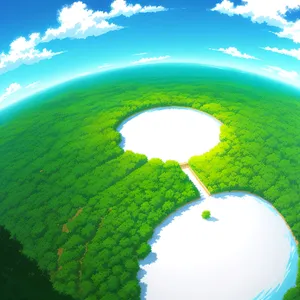 Vibrant countryside landscape with clear blue skies