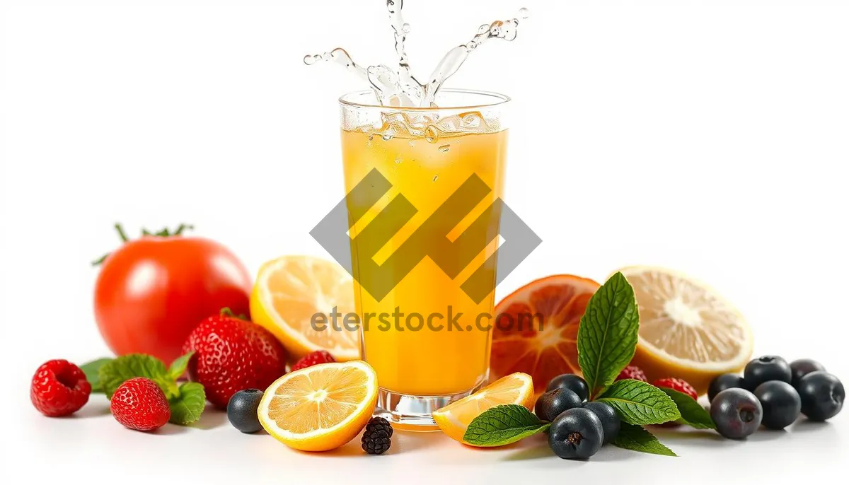 Picture of Refreshing Orange Cocktail with Ice and Citrus Slice