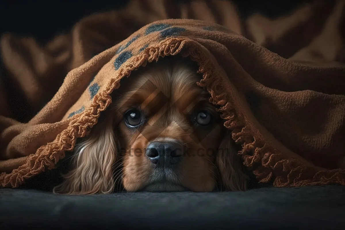 Picture of Adorable Cocker Spaniel Puppy with Brown Fur