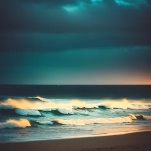 Sunset over a tropical beach paradise