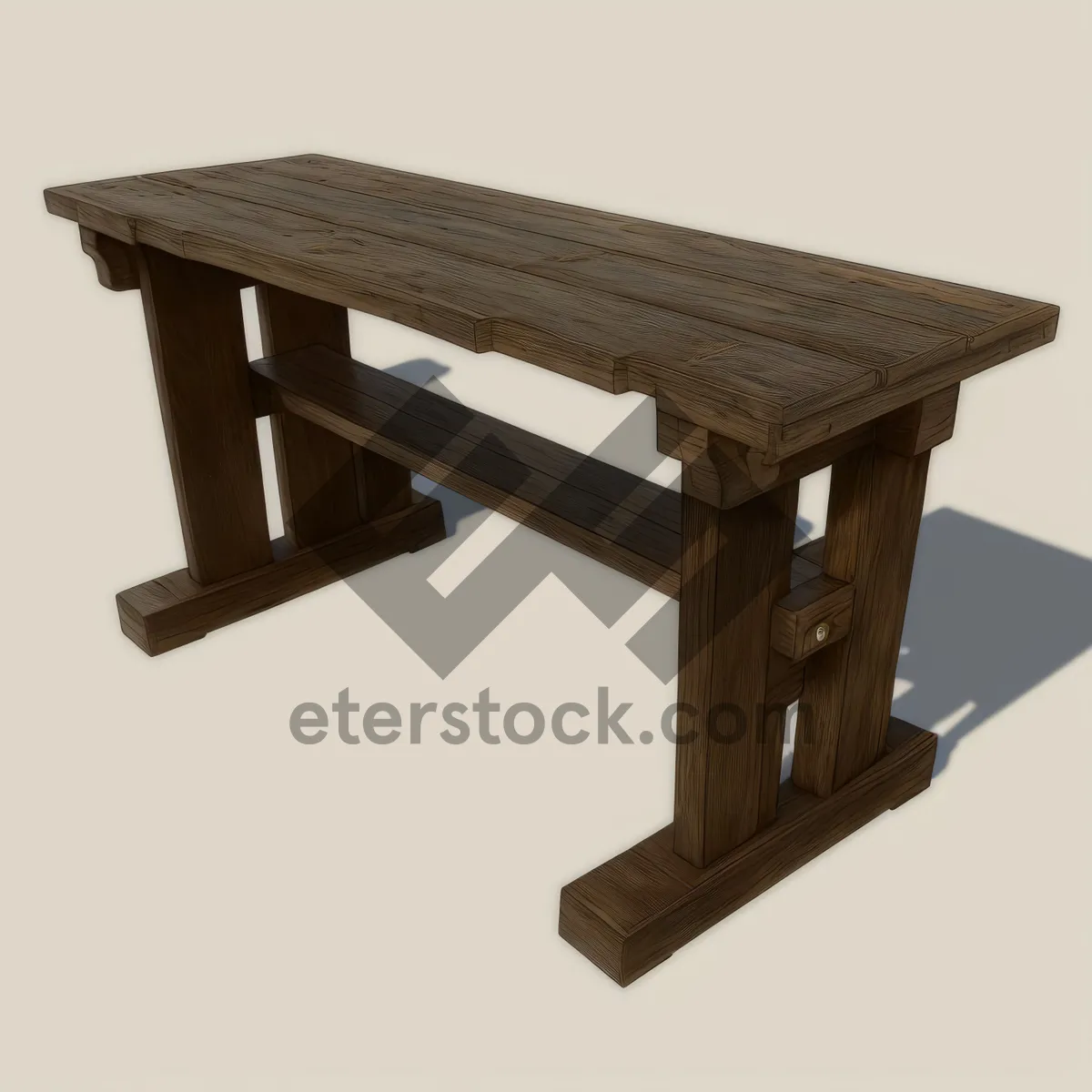 Picture of Wooden Block Stool - Empty Seat with Tabletop