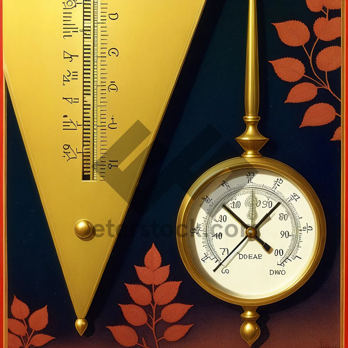 Picture of Vintage Timepiece: Antique Clock with Barometer Dial