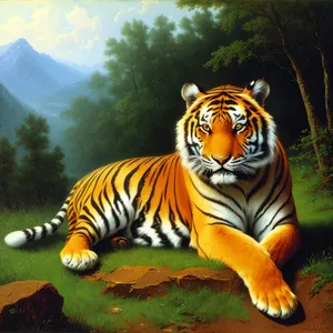 Jungle Striped Cat: Majestic Feline in the Wild