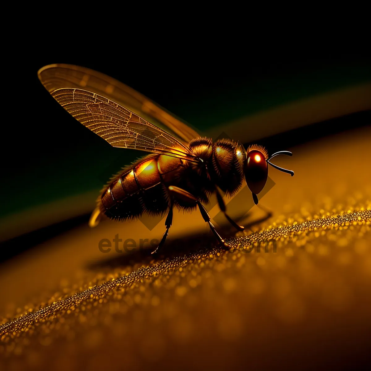 Picture of Dragonfly resting on vibrant leaf in garden