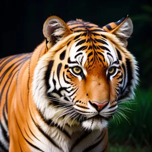 Majestic Striped Tiger in the Wild