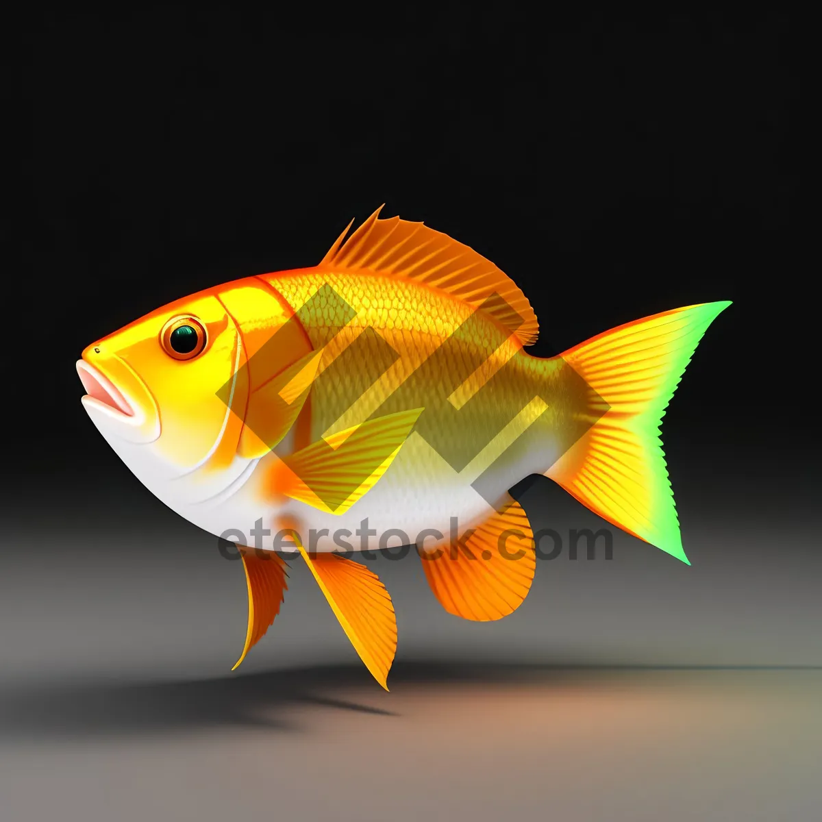 Picture of Glimmering Goldfish Swimming in Aquarium