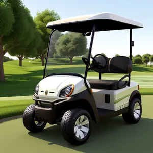 Golf Cart on Green Course