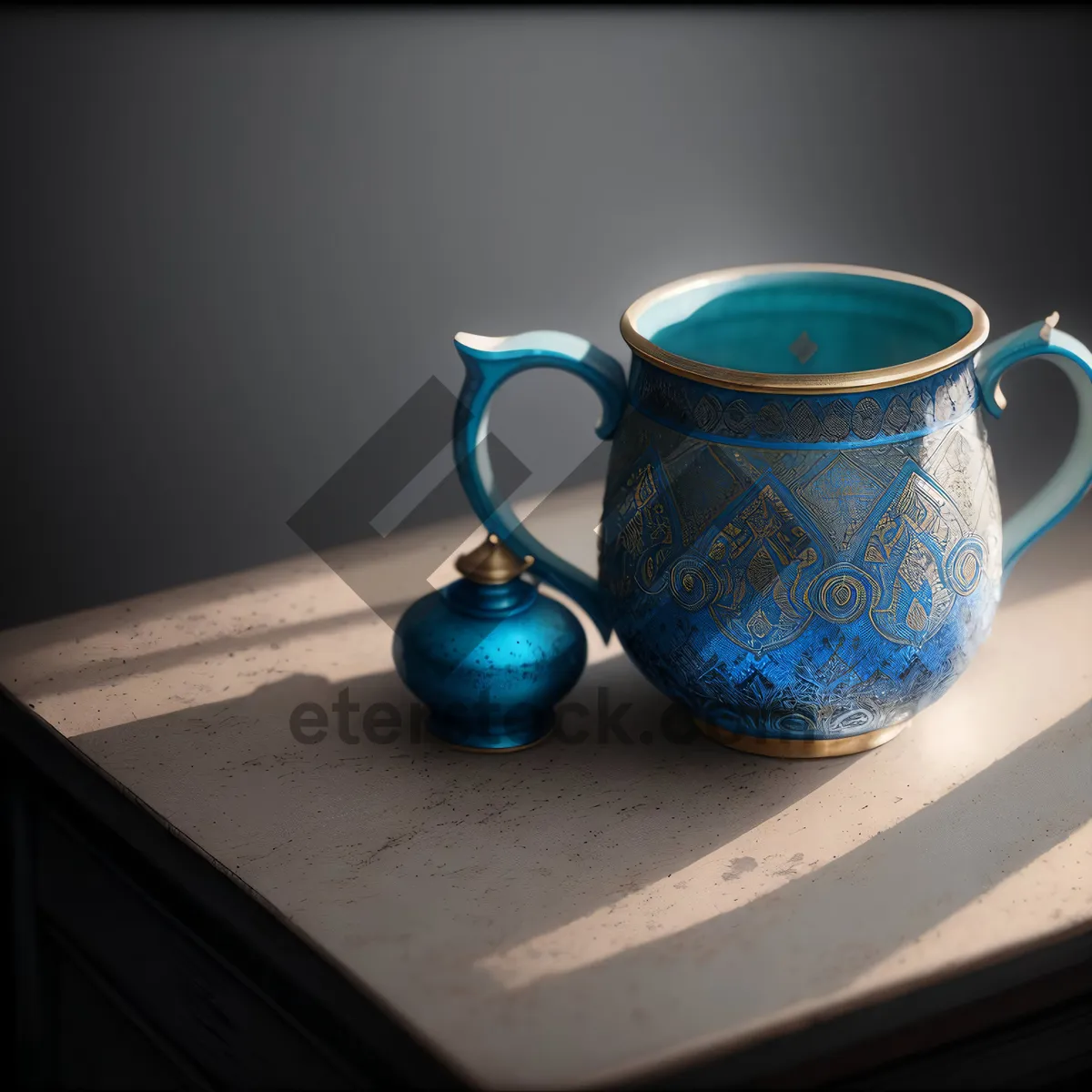 Picture of Coffee Mug with Saucer and Spoon for Morning Caffeine Boost